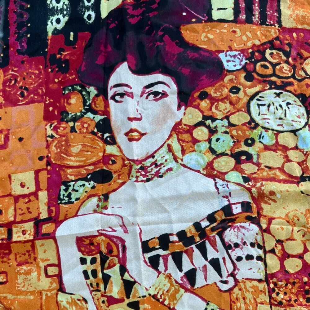 Gustav Klimt Adele Bloch-Bauer Woman In Gold Art Silk Scarf Long Wrap Shawl